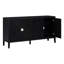 Buffet rétro avec rainure circulaire et poignées de porte rondes en métal pour un rangement polyvalent