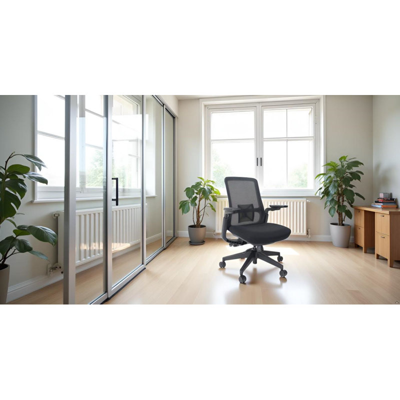Fauteuil de direction ergonomique à dossier en filet avec accoudoirs lombaires et réglables Reach