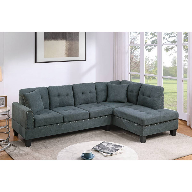 Ensemble modulaire 2 pièces, Velours cendré noir