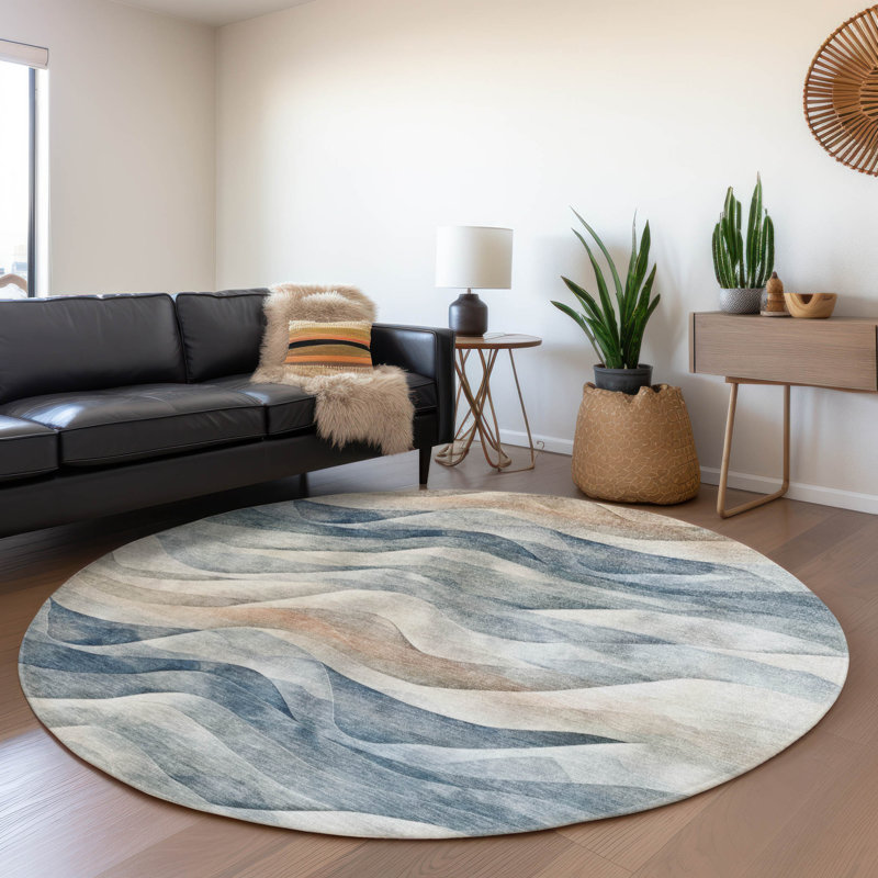 Tapis intérieur / extérieur bleu Arionelle, 8 pi x 8 pi