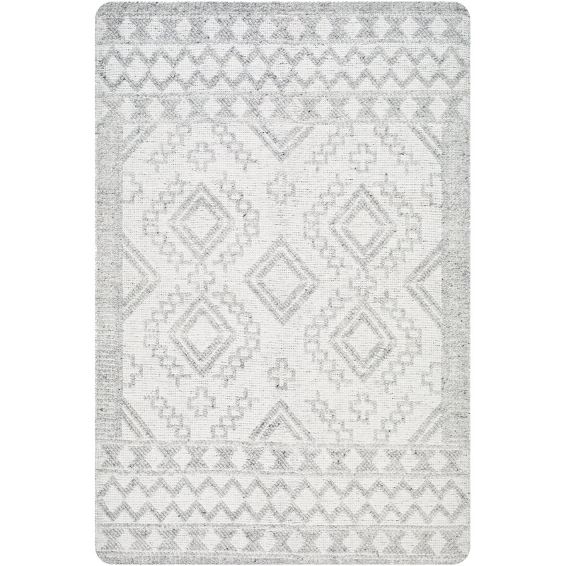 Geometric Area Rug, Rectangle 2' x 3', Black/White/Gray