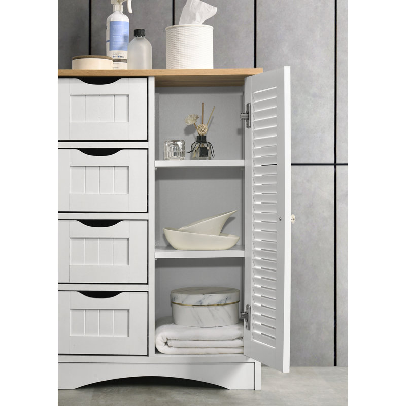 Danna Bathroom Cabinet, White/Oak