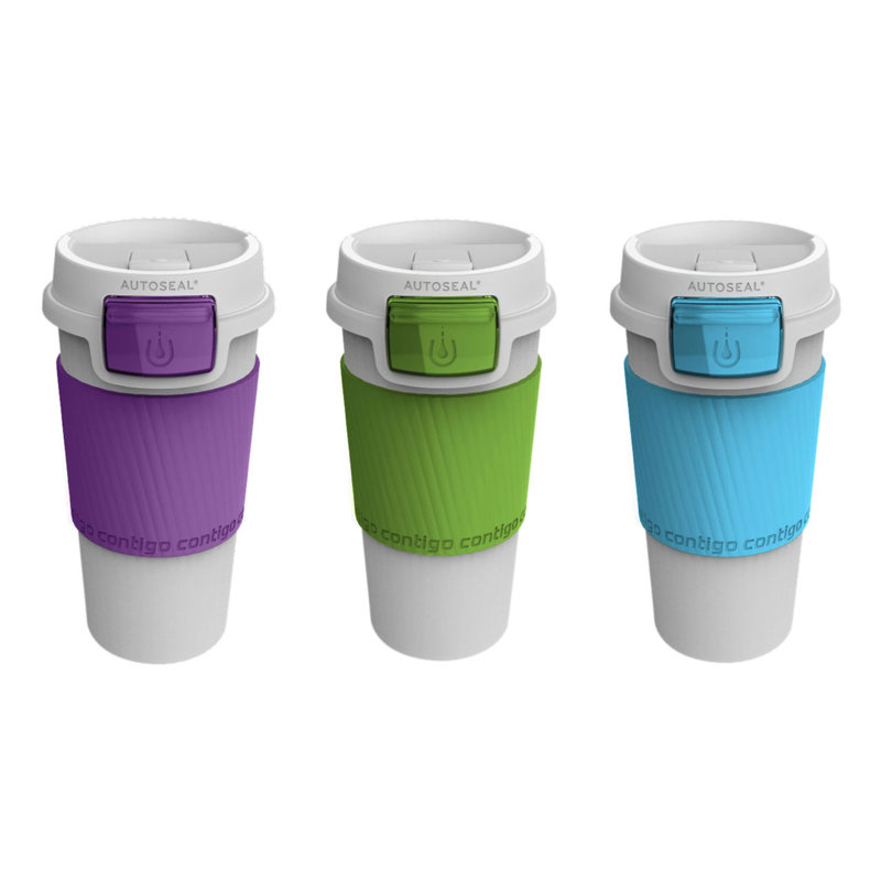 Symple Stuff Travel Mug, White and Ocean