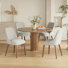 50.5cm H Fabric Upholstered Upholstered Back Side Chair in Beige