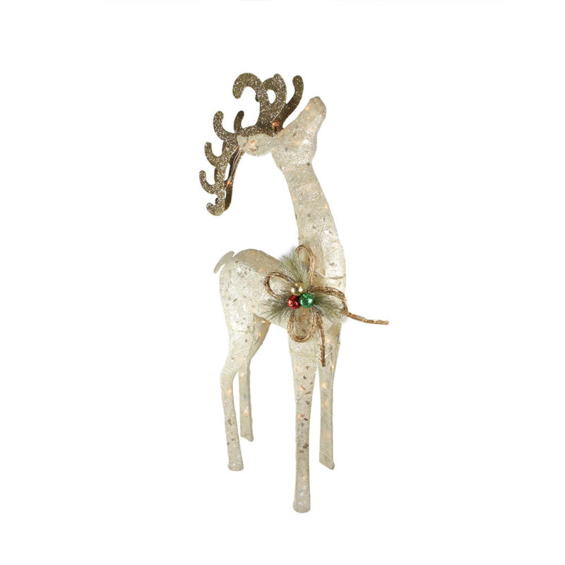 Décoration de Noël 46,5 po brun clair et ivoire pour renne
