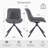 Swivel Tufted Leather Upholstered Side Chairs Modern Dining Chairs with Metal Legs-99035298