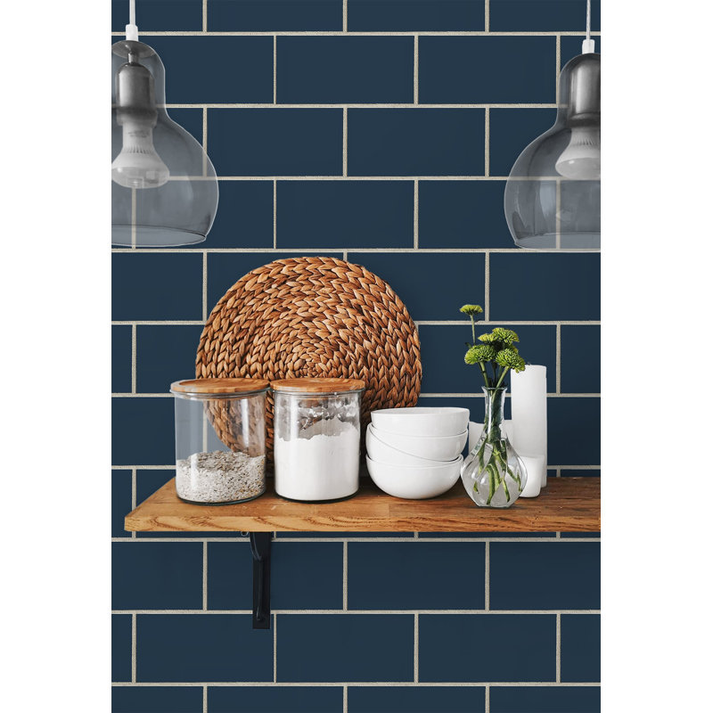 Toulon, Retro Subway Tile, Navy Blue