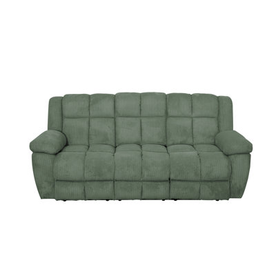 Premium Fabric Reclining Living Room Sofa With Drop Down Table And Cup Holders
