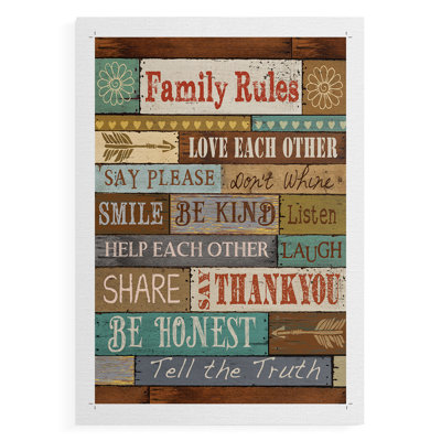 Family Rules -Canvas Print Only - NOT FRAMED