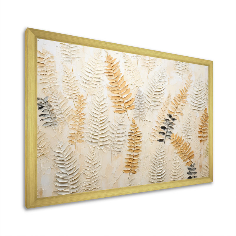 Golden Ferns Silent Gracefulness II sur impression sur toile, Cadre doré simple, H 30 po x l 40 po x P 0,5 po