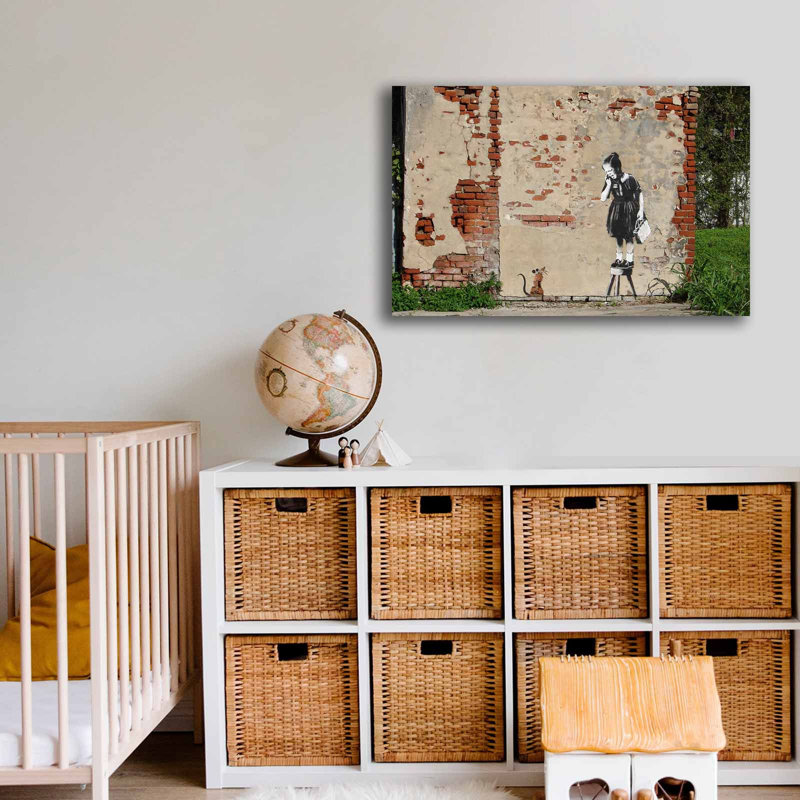 «Girl and Mouse», art mural sur toile