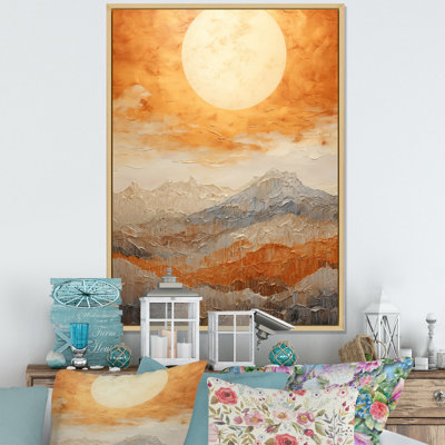 «Geometric Golden Beige Sunset Harmony» sur impression sur toile