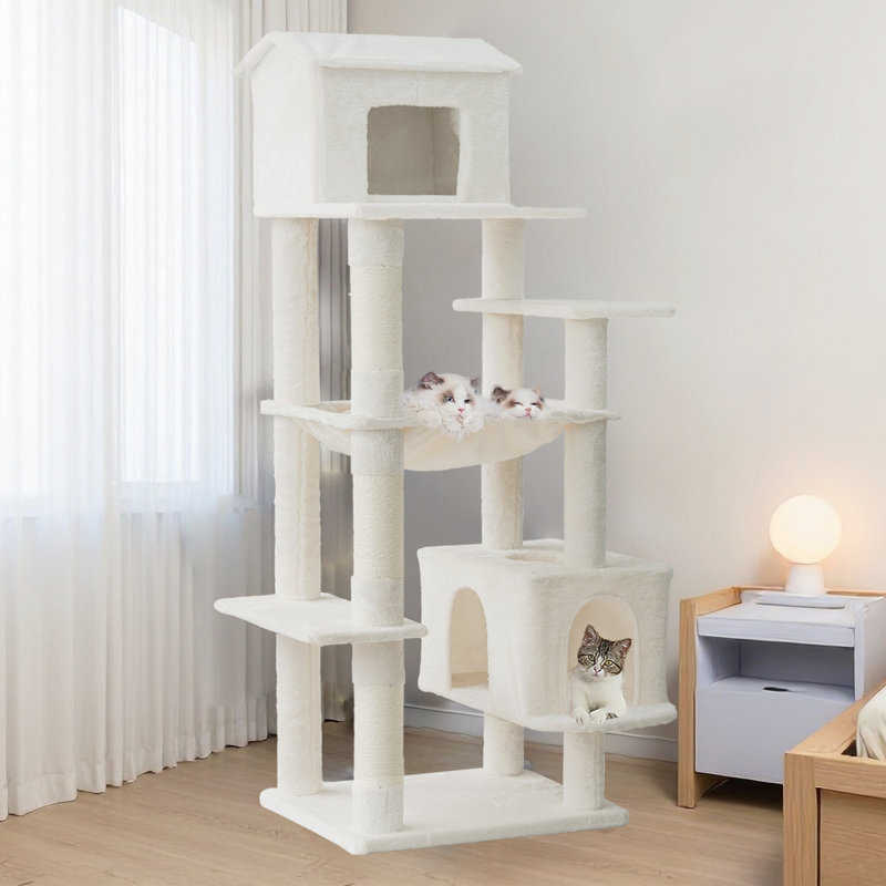 Arbre à chat multi-niveaux 63 pouces, Beige