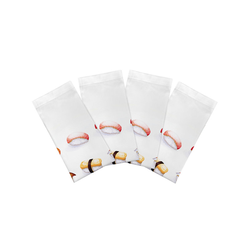 Serviettes de table en satin de coton sushi Town