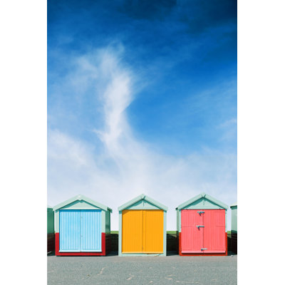 Colourful Beach Huts - Wrapped Canvas Print
