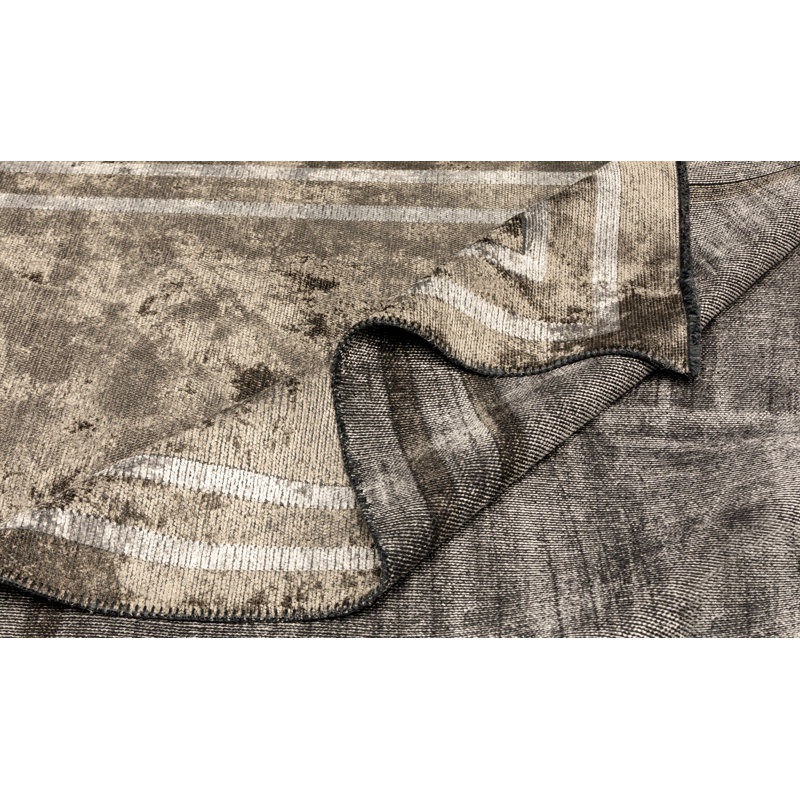 Rapture Abstract Cotton Brown Area Rug, Rectangle 7'10" x 11'2"
