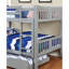 Lit superposé simple au-dessus d'un lit simple de style transitionnel Rails en échelle attachés et structure à joint verrouillable avec couchette incluse-135255028-135255030