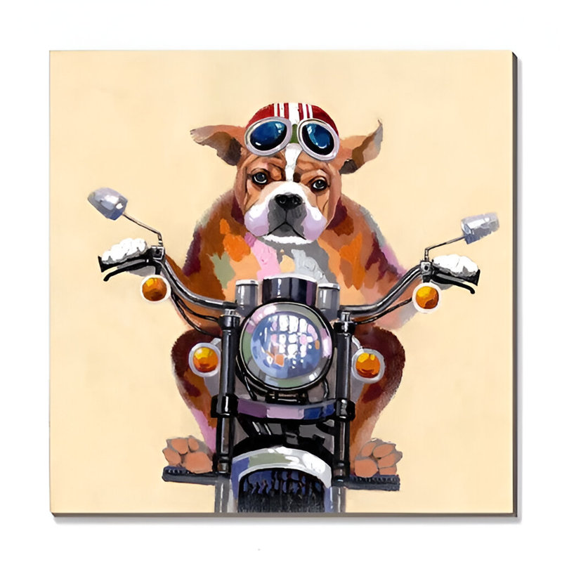 Peinture à la main chiot moto 50%