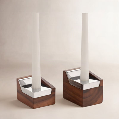 Geo 2-Piece Sabbath Candlestick Set