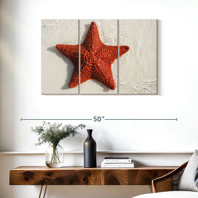 Brampt Beach Red Starfish, 24" H x 38" W