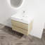 Meuble-lavabo mural 30 po avec lavabo en résine, 2 tiroirs à fermeture en douceur, ensemble KD-831741442-831741440