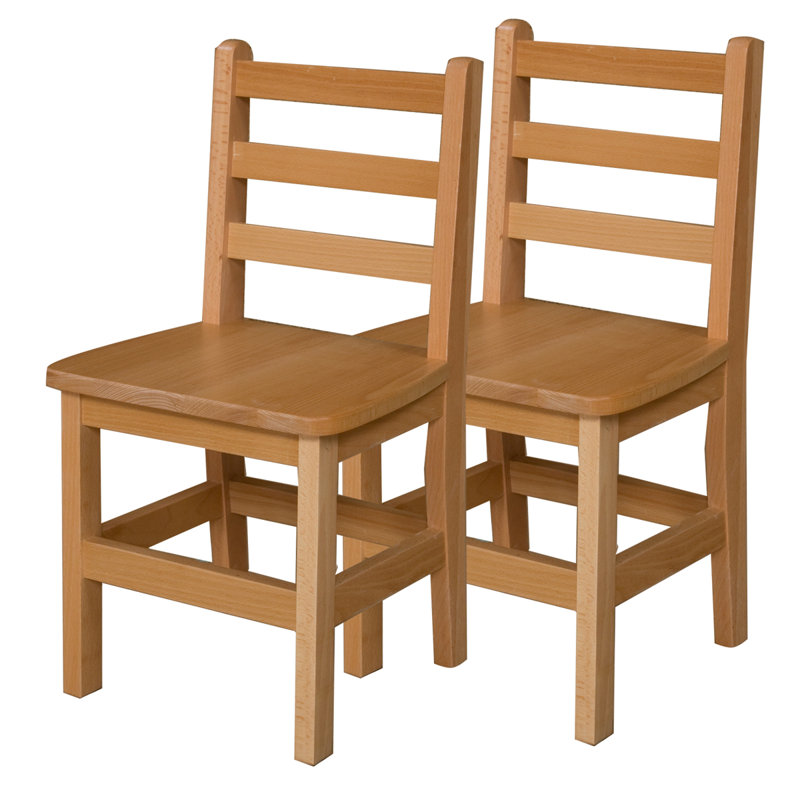 Hardwood Ladderback Chair-Carton of (2), 18.25" H