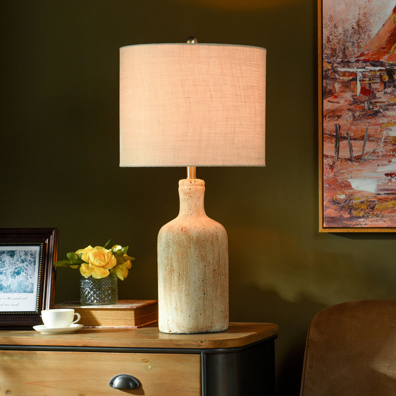 Boone Concrete Table Lamp, Multi-Color Cream Finish