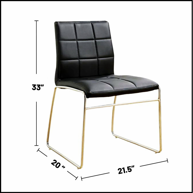 Ensemble de 2 chaises d'appoint rembourrées en similicuir en chrome, parfaites pour les intérieurs modernes et les sièges confortables