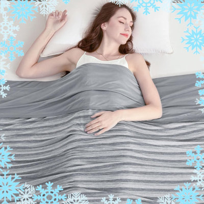 Direct Cooling Blanket for Hot Sleepers,Double Sided Cold Effect,Queen Size Lightweight Breathable Summer Large Big Blankets for Bed,Transfer Heat to Keep Body Cool Night Sweats,90"x90