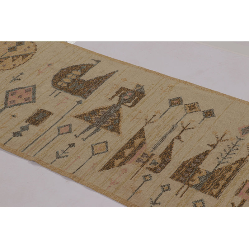 Scandinavian One-of-a-Kind 2'1x6'1 Hand Knotted Area Rug