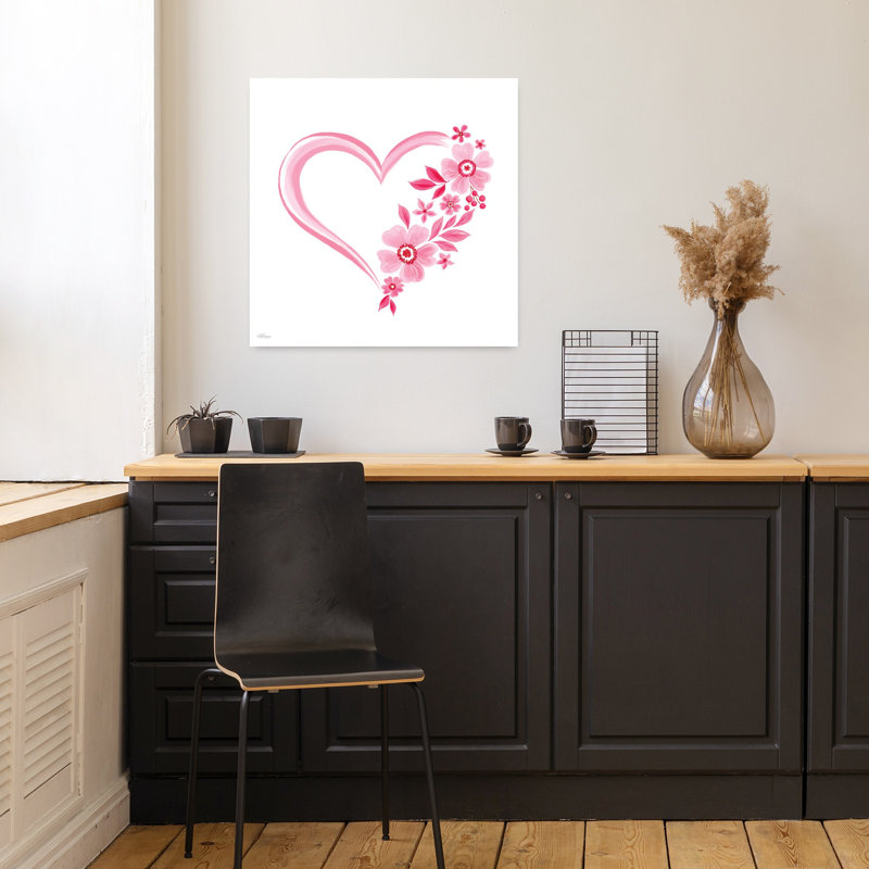 Art floral abstrait romantique moderne, H 18 po x l 18 po