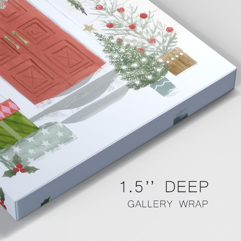 Festive Front Door II sur impression sur toile, H 12 po x l 8 po x P 1,5 po