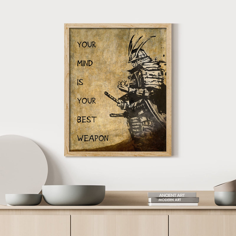 «Your Mind Is Your Best Weapon Samurai Killer Ink Dusk Dark» sur papier, Naturel, H 14 po x l 11 po