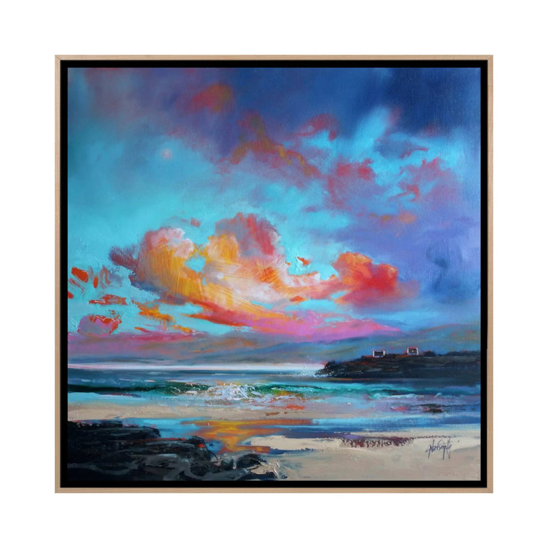 Print on Canvas, 45.72cm H x 45.72cm W x 3.81cm D, Oak Floater Framed
