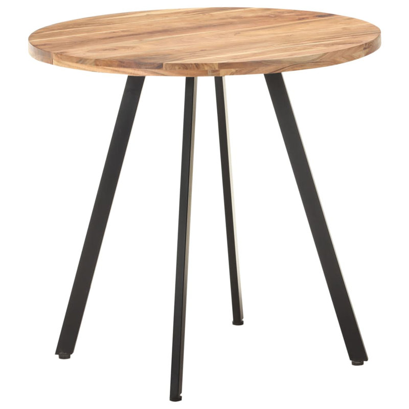 Pine Lake Round Solid Wood Top Metal Base Dining Table