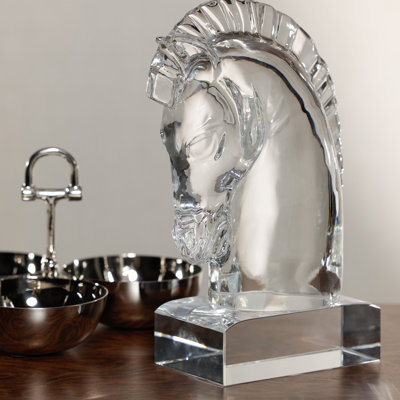 Sculpture tête de cheval en cristal Heritage