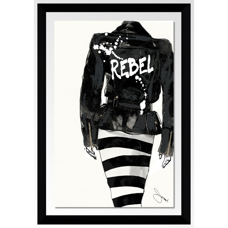 " Rebel ", 39.5" H x 27.5" W x 0.75" D, Black Framed