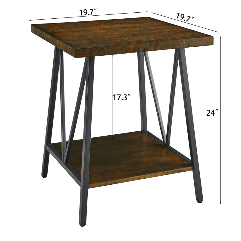 Table de bout haute de 24 po avec rangement Aalexis