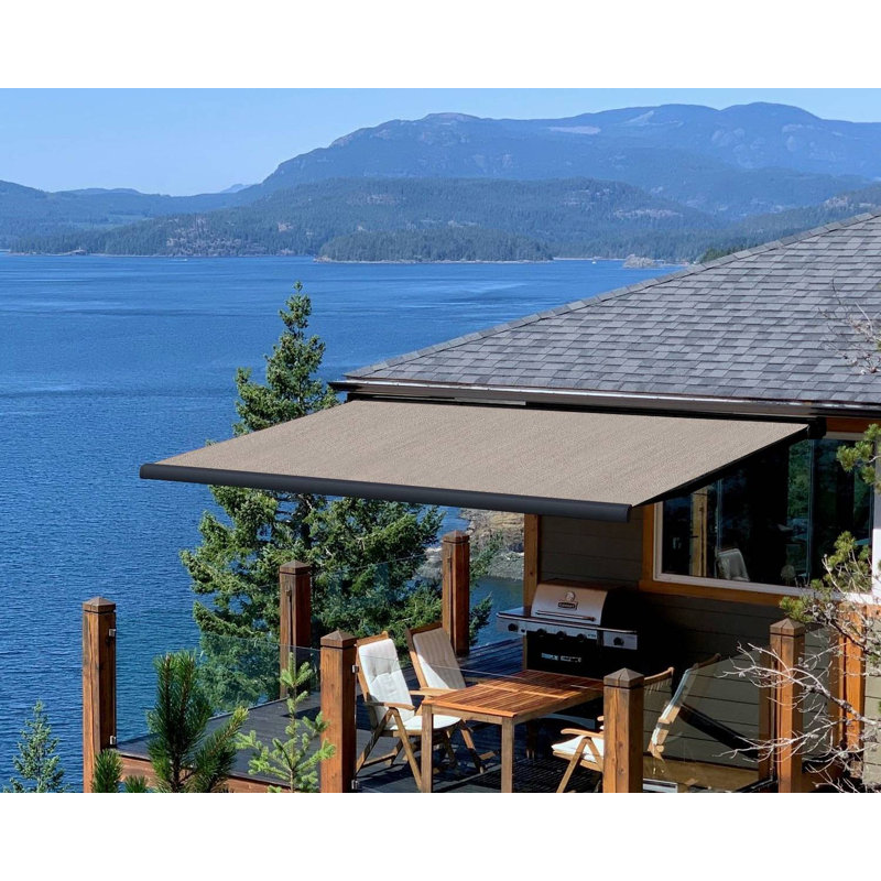 Multiple Awning Manual Right side Hand Crank Lever | 17' W x 8' L -Cafe, 96" H x 168" W x 174" D, Manchester, Left