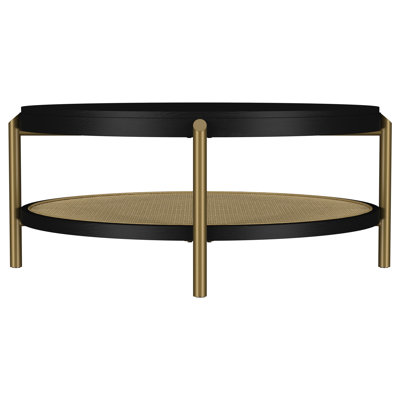 Table basse ronde avec étagère de rangement Benson