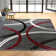 Weekes Performance Area Rug in Gray/Red/Black