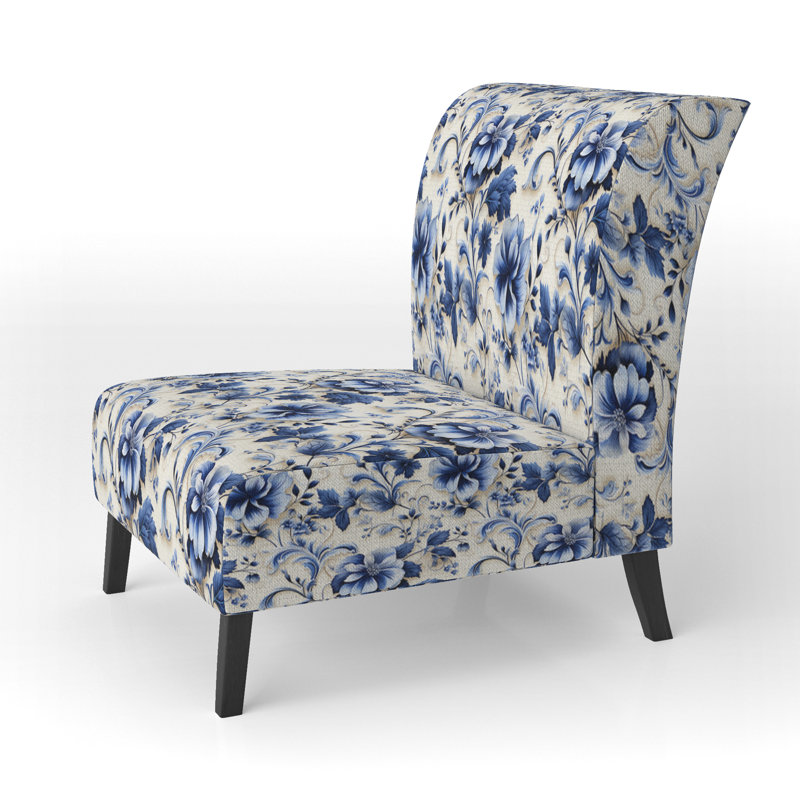 Rustic Victorian Brocade Victorian Motif - Chaise d'appoint de chalet rembourrée à motif floral