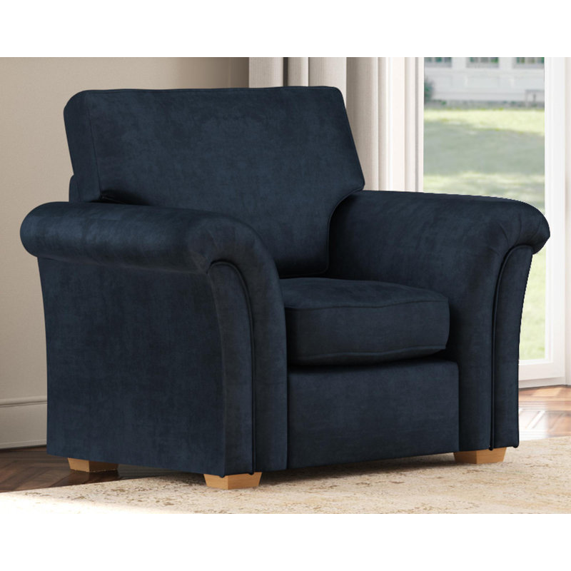 Upholstered Armchair, Royal Blue