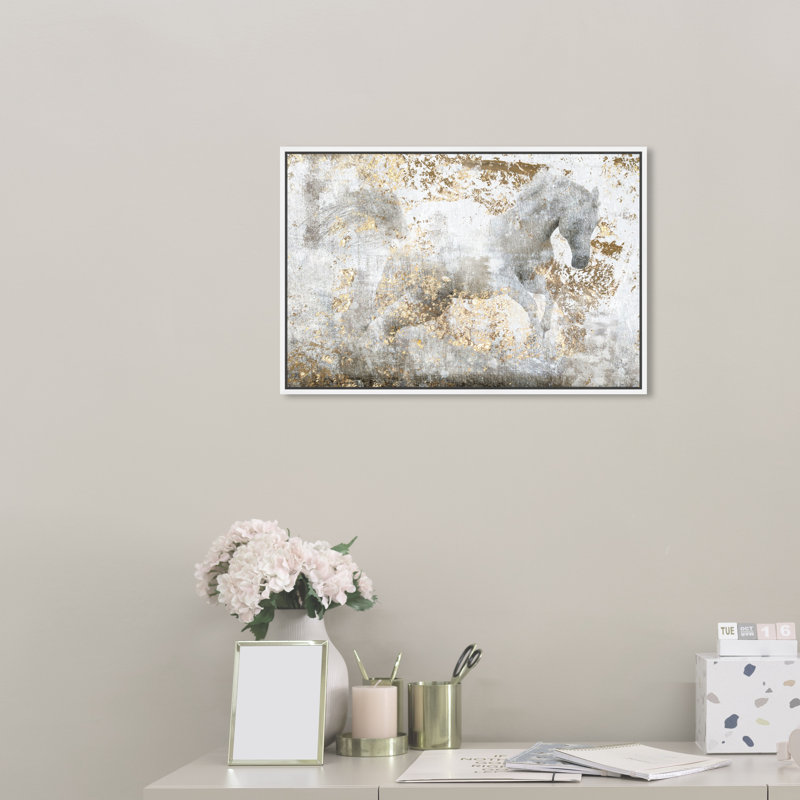 «Animals Courir», reproduction d'art graphique, L 24 po x H 16 po, Cadre blanc