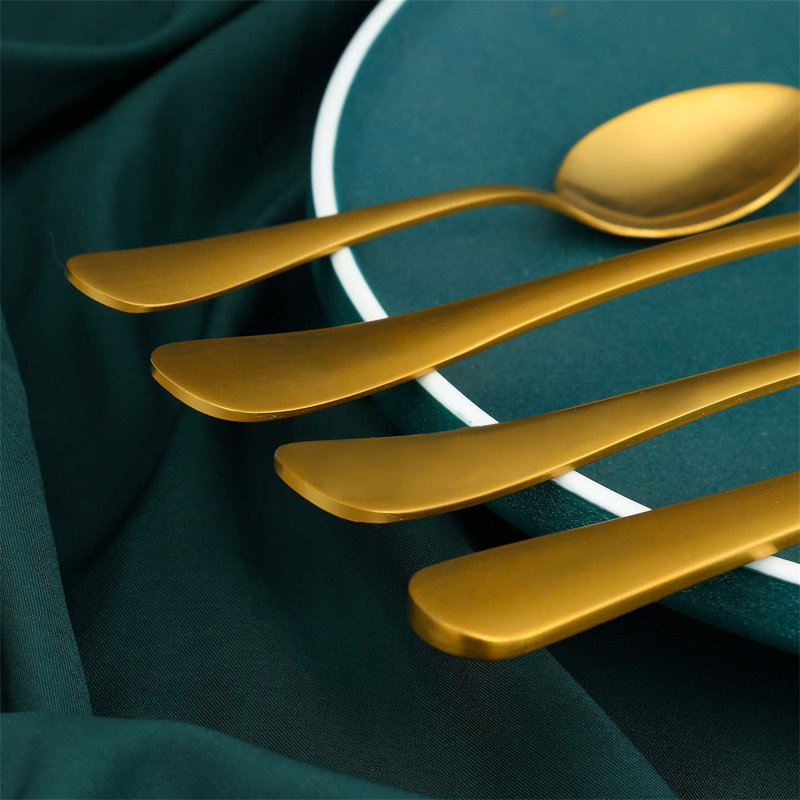 Metro Lane Blandenburg 16 Piece Stainless Steel Cutlery Set , Service for 4, Matte Gold