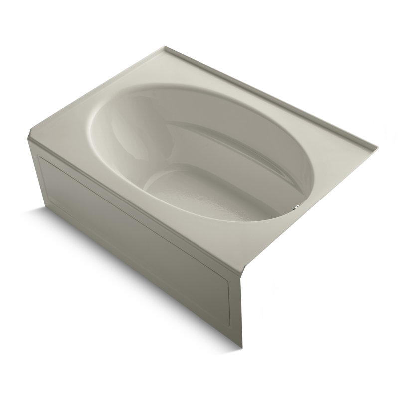 Windward 60" x 42" Alcove/Tile In Soaking Acrylic Bathtub, Sandbar, Right