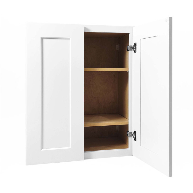 Armoire murale à double porte en bois massif, H 30 po x l 27 po x P 12 po