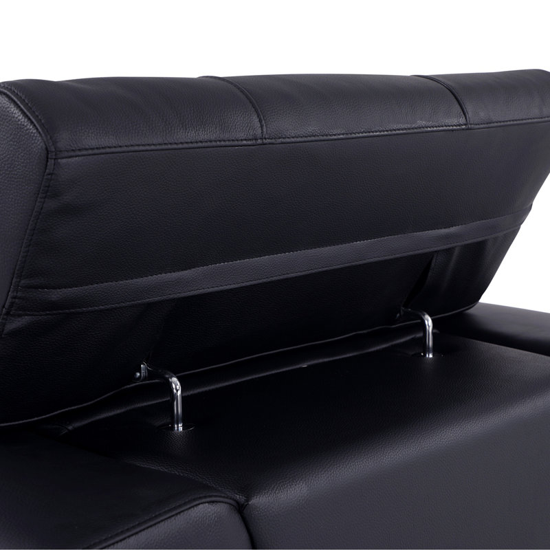 Chaise en cuir italien à grain supérieur, Noir
