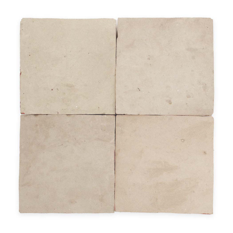 Carreau de céramique 4 po x 4 po Moroccan Zellige, Naturel non émaillé