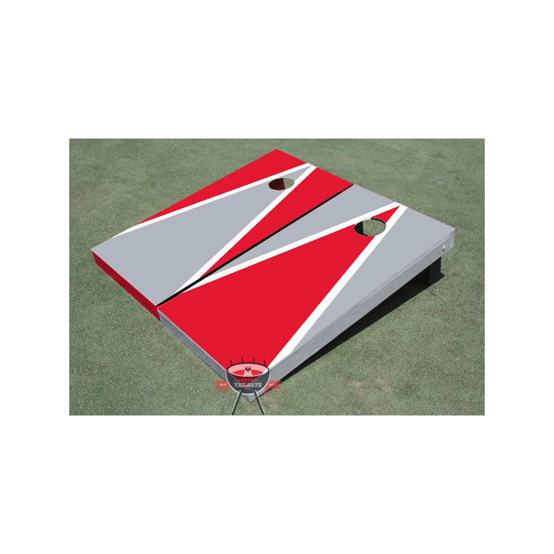 Ensemble de 2 panneaux de corniche en forme de triangle alternant 2 pi x 4 pi, Gris et rouge